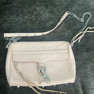 Rebecca Minkoff pink bag with silver chain